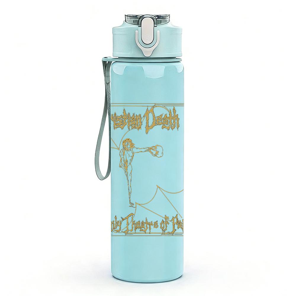 1PC Cartoon Character Couple Minimalist Sketch Print 750ml Portable Sports Water Bottle Leakproof Gym Outdoor Travel Drink Cup