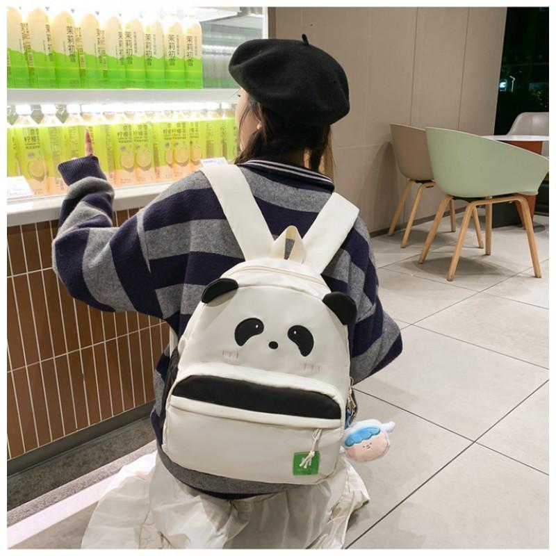 Cute Panda Bag Cartoon Backpack Ins Girl Soft Mini College Middle School Students Small Schoolbag