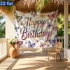 Colorful Butterflies Gifts Birthday Banner, Colorful Polyester Backdrop for Party Decorations