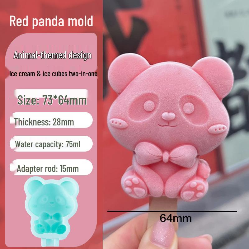 Custom Red Panda Ice Cream Silicone Mold with Cute Cartoon Zoo Design