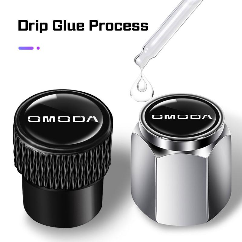 For Chery Omoda 5 9 FX C5 E5 C9 EV PHEV 4Pcs Car Wheel Tire Valve Caps Tyre Stem Covers Waterproof Dustproof Protect Accessories LL2