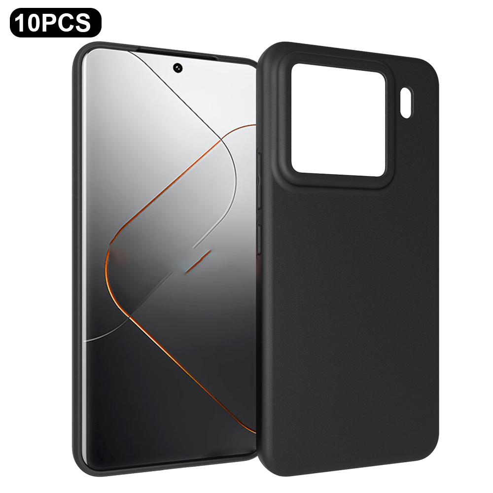

10Pcs/Pack For Xiaomi 15 Pro Case Anti-Fingerprint Soft TPU Protective Cover Black