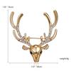 Rhinestone Christmas Badge Animal Deer Metal Brooch Unique Elk Head Brooch  Boys