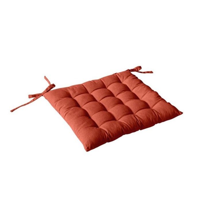 Galette de chaise piquee 38 x 38 cm Panama terre cuite