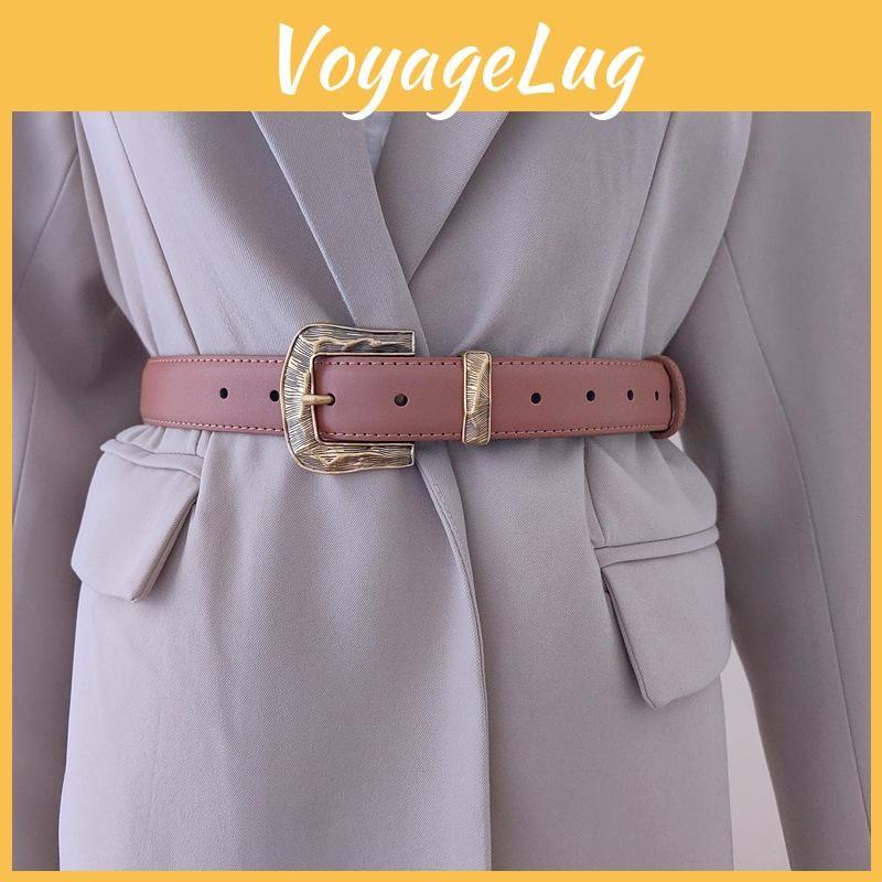 Color Leather Solid Belt For Women With Metal Pin Closure For Casual Outfits