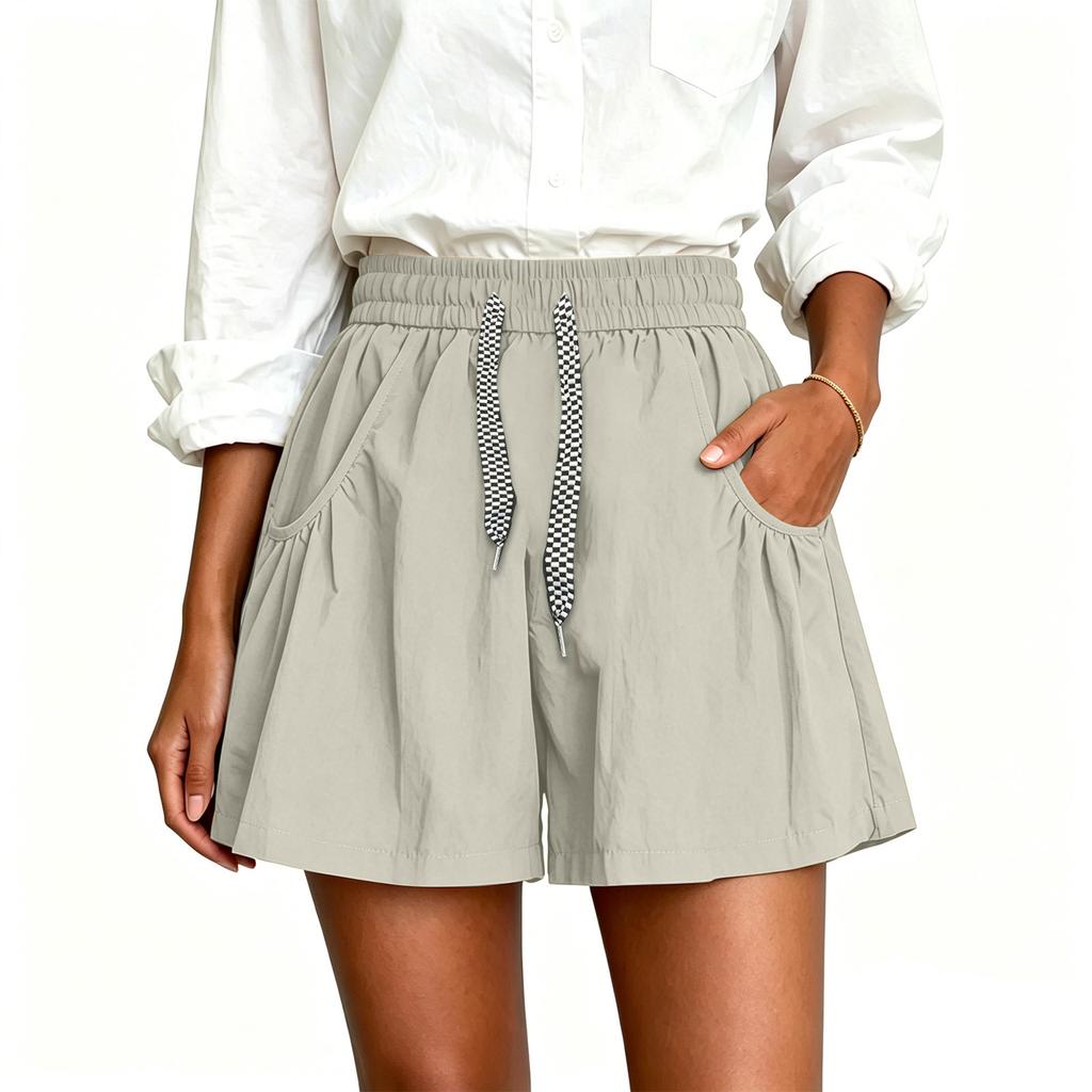 Damen Plus Size Sommer-Skort mit Taschen - Locker sitzender, leichter, lässiger Rock mit Shorts