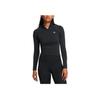 Under Armour Vanish Seamless Solid Color Breathable Short Sports Top Women Tops Black 1384405-001