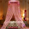 Ruffle Dome Ceiling Mosquito Net Princess Mesh Canopy Dust-proof Bedroom Decor