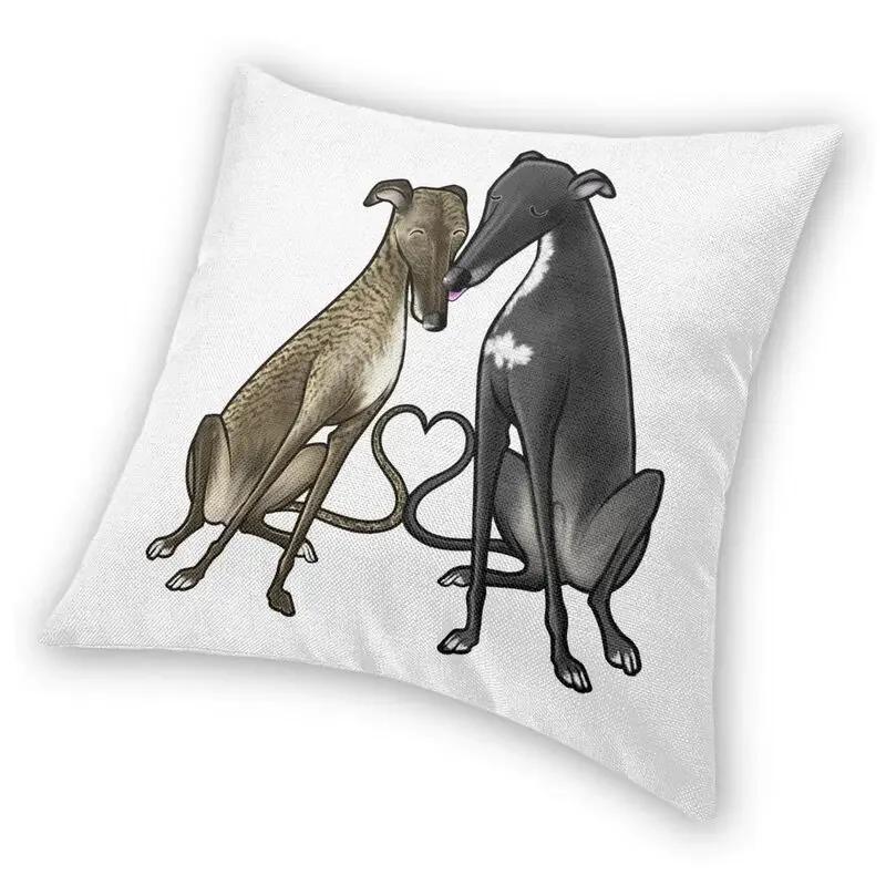 Greyhound Whippet Sighthound Dog Cushion Cover Double-Sided Printing Dog Lover Art Floor Pillow Case For Sofa Cool Pillowcase