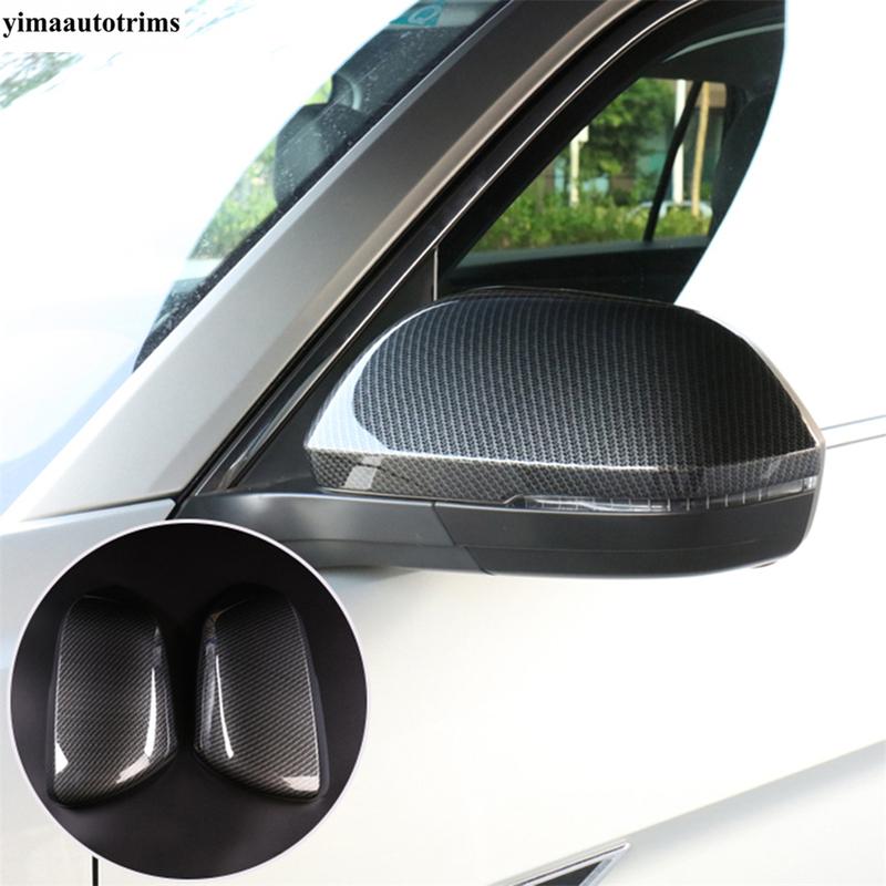Rearview Mirror Cap Door Handle Cover Trim ABS Chrome / Carbon Fiber Accessories For VW Volkswagen Atlas / Teramont 2017 -