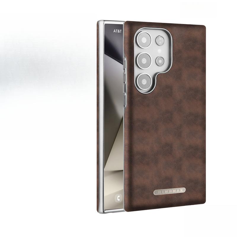 Suitable for Samsung S24ultra Phone Case Oil Wax Magnetic Attraction Samsung All-inclusive S25u Business 25p High-end Leather Case