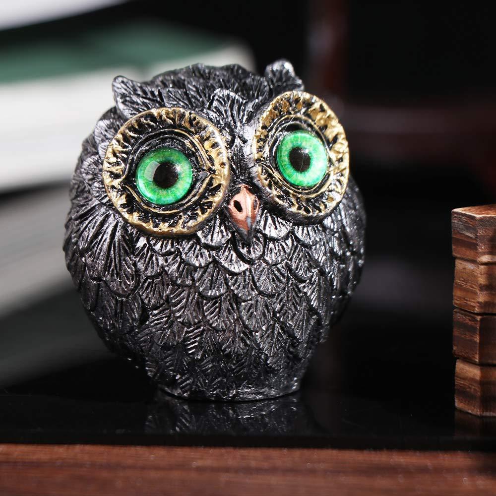 Wise Watcher Owl Mini Statue Lucky Owl Owl Ornament Model Toy Owl Figurine Beads Gift