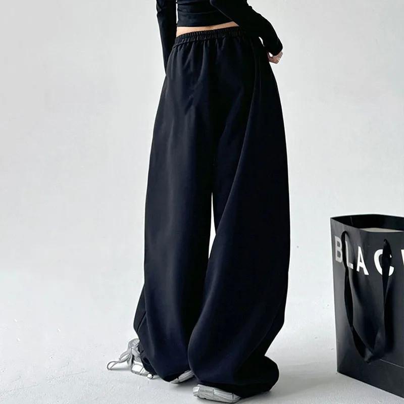 Oversized Women Gray Sweatpants Y2K America Style Retro Baggy Pants Female Casual Sports Streetwear Hip Hop Trousers 2025