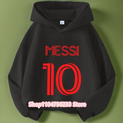 Soccer Star Messi Cartoon Children's Hoodie Cartoon Printed Spring Long-sleeved Sweatshirt Casual Top for Boys and Girls