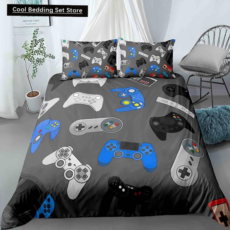 Boys Gamer Bedding Set Cartoon Game Luxury Duvet Cover King Queen Double Comforter Cover Gaming 2/3pcs Polyester Quilt Cover