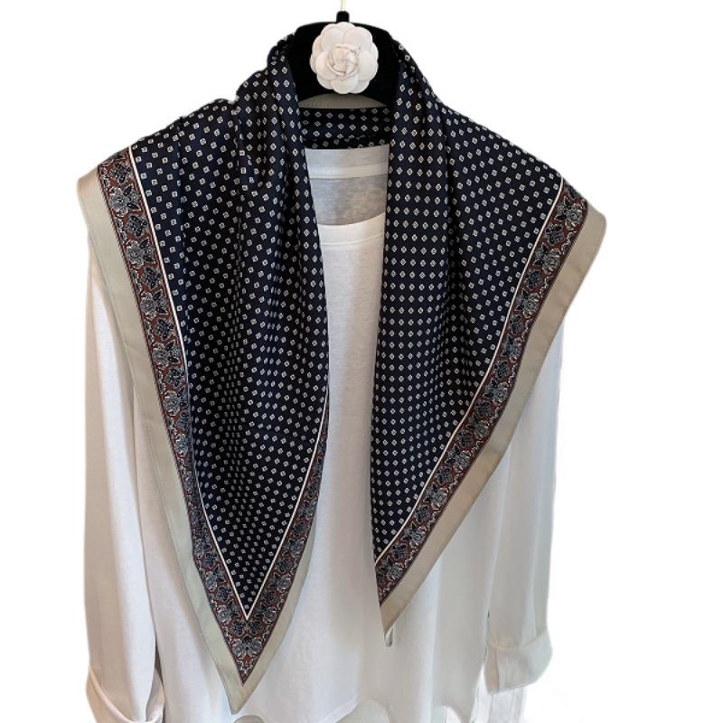 Women French Elegant Retro Fashion Large Triangular Scarf Decorative Hair Band