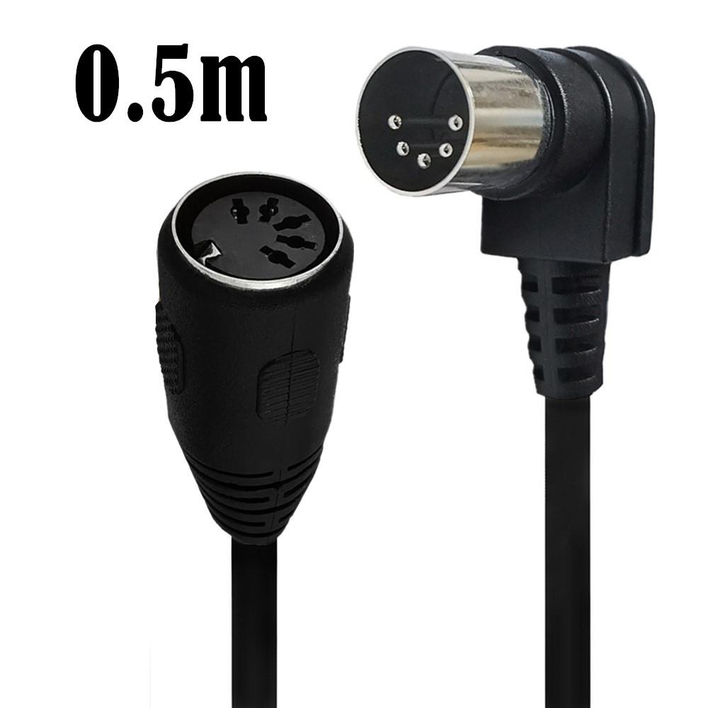 90 Degree Bend MIDI DIN Extension Cable MIDI 5Pin Din Male to Female Bus Keyboard Synthesizer Organ Electric Piano 0.5/1.5/3m