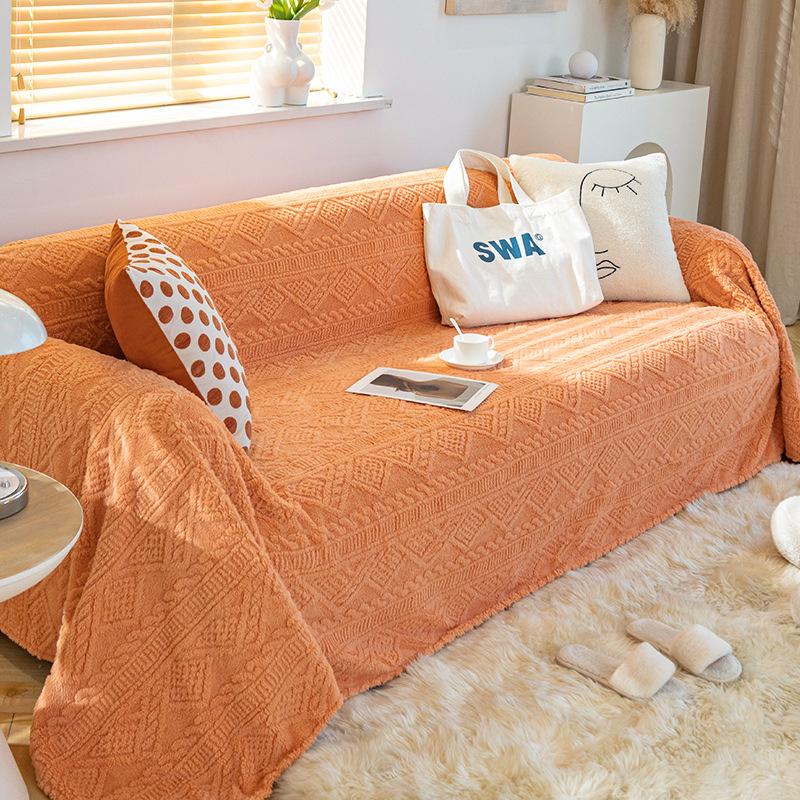 Potah na pohovku Látkový ručník Zimní zesílený Potah na pohovku Proti poškrábání pohovka Polštář na zadek All-inclusive Plyšový polštář Zimní