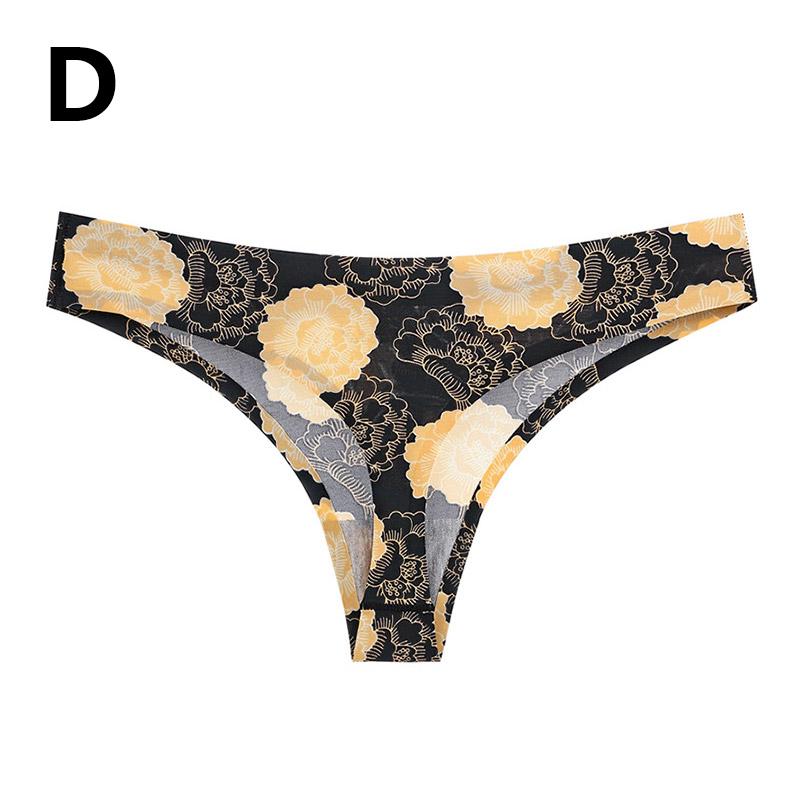 Buy Women's Sports Underwear Ice Silk Knickers Seamless Plus Size Thong Panties Sexy Lingerie at