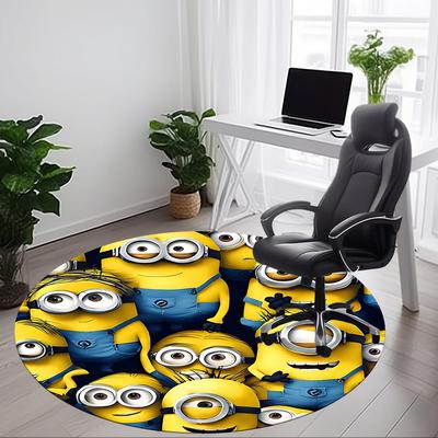 1 pièce Tapis Rond de Bureau Minions, Sous les Chaises de Bureau Chambre à Coucher Salon Décoration de Maison a1022156