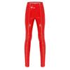 Women Patent Leather Front Zipper High Waist Leggings Wet Look Shiny Tights for Street Club Rave Party Stage Performance