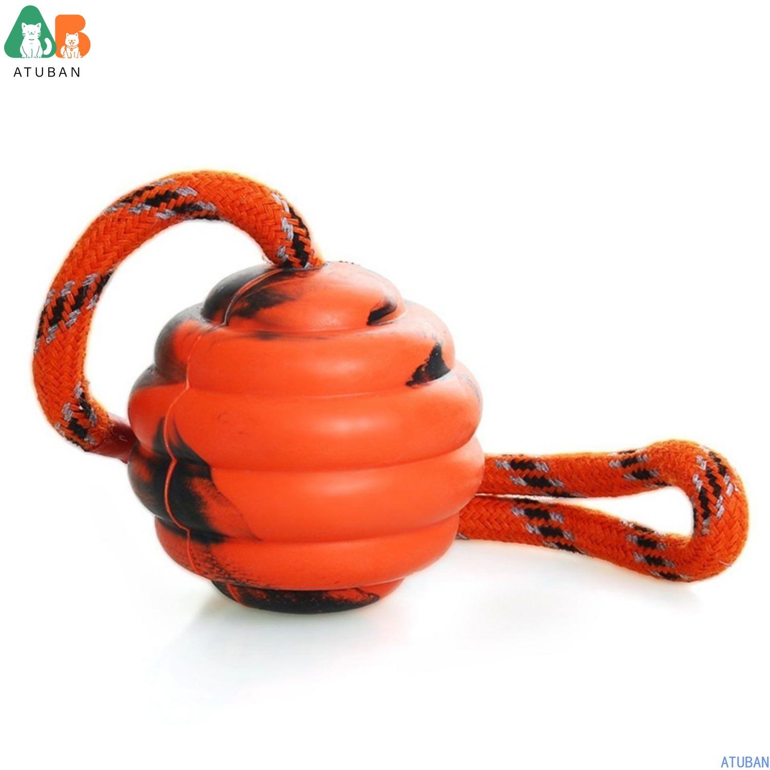 

ATUBAN Durable Natural Rubber Ball on a Rope-Perfect Dog Training, Medium Size Dog Toy for Fetch, Catch, Throw and Tug War Plays оранжевый