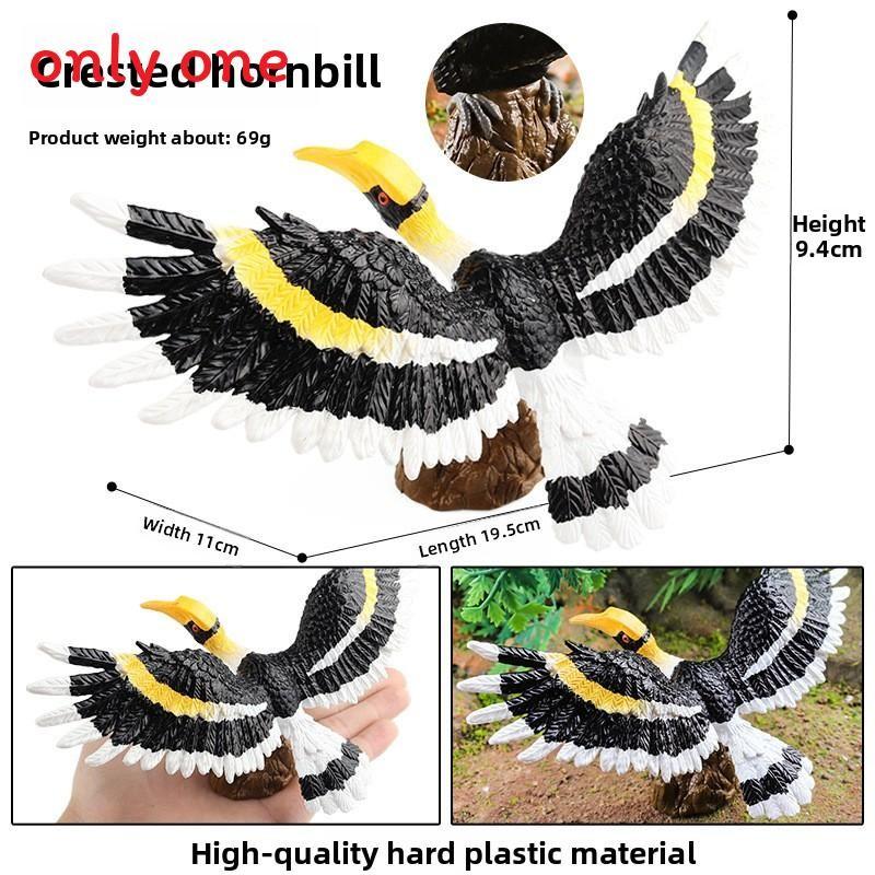 Animal Model Wildlife Solid Plastic Parrot And Hornbill Figures For Kids Gift