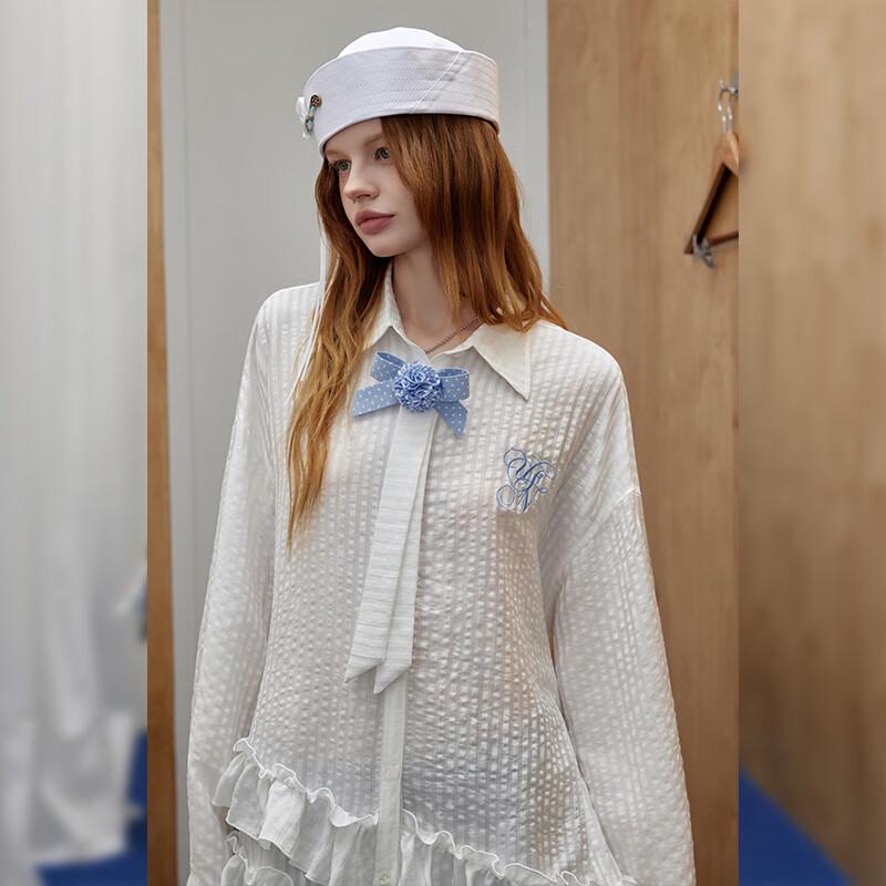 unifree Vintage Academy Embroidered Loose Shirt