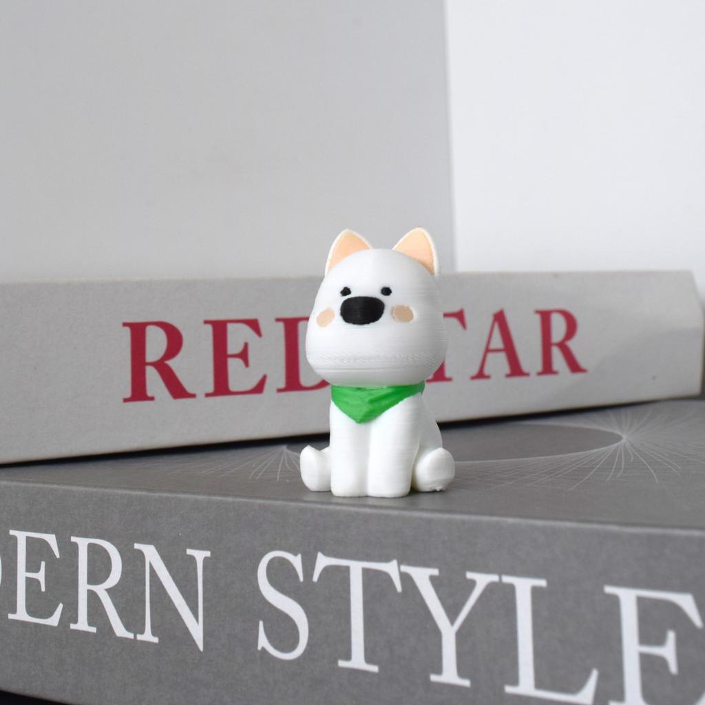 Cartoon White Puppy Toy Statue 3D Printing Toys Creative Desktop Decorative Ornaments Children Toys Cute Pet Puppy Crafts