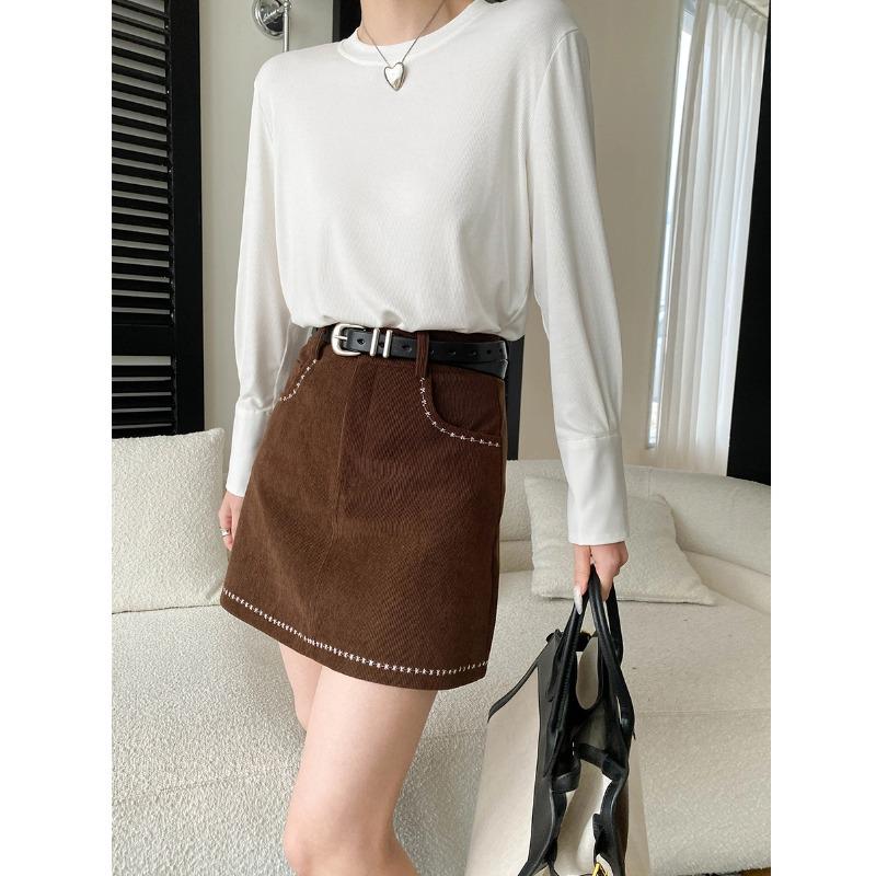 Sinan Early Spring Simple Patchwork Base Layer T-Shirt SN8551 Small белый