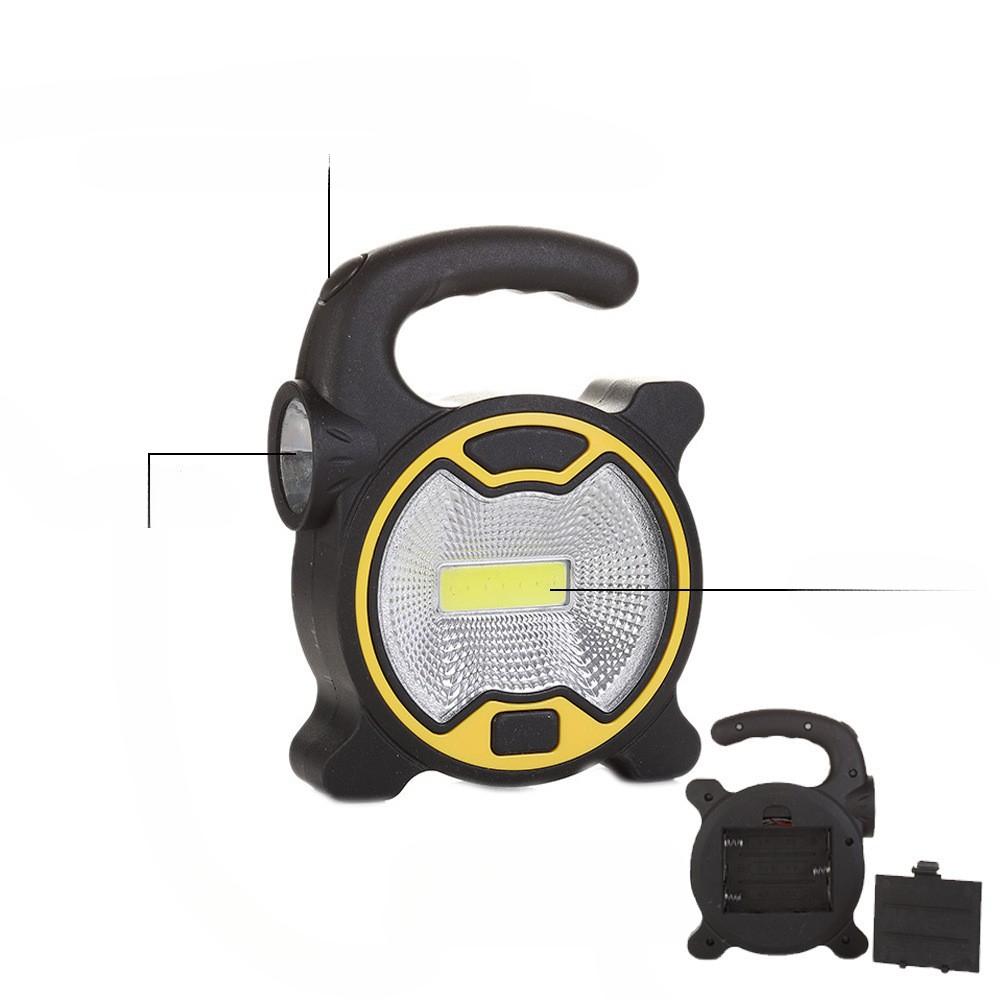 Multifunctional Outdoor Camping Portable Searchlight LED+COB Floodlight Emergency Light 3*AAA Battery Working Light