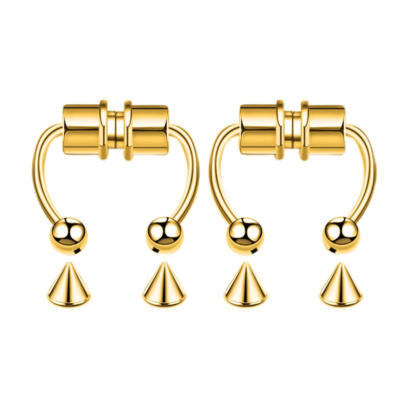 Stainless Steel Magnet Fake Nose Ring Hoop Fake Piercing Hoop Septum Rings For Women Fashion Gothic Rock Body Zircon Gifts