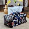 Chinese-style Vintage Tissue Case Tissue Cover Fabric Drawing Box Living Room Bedroom Table Paper Storage Bag Household Desktop