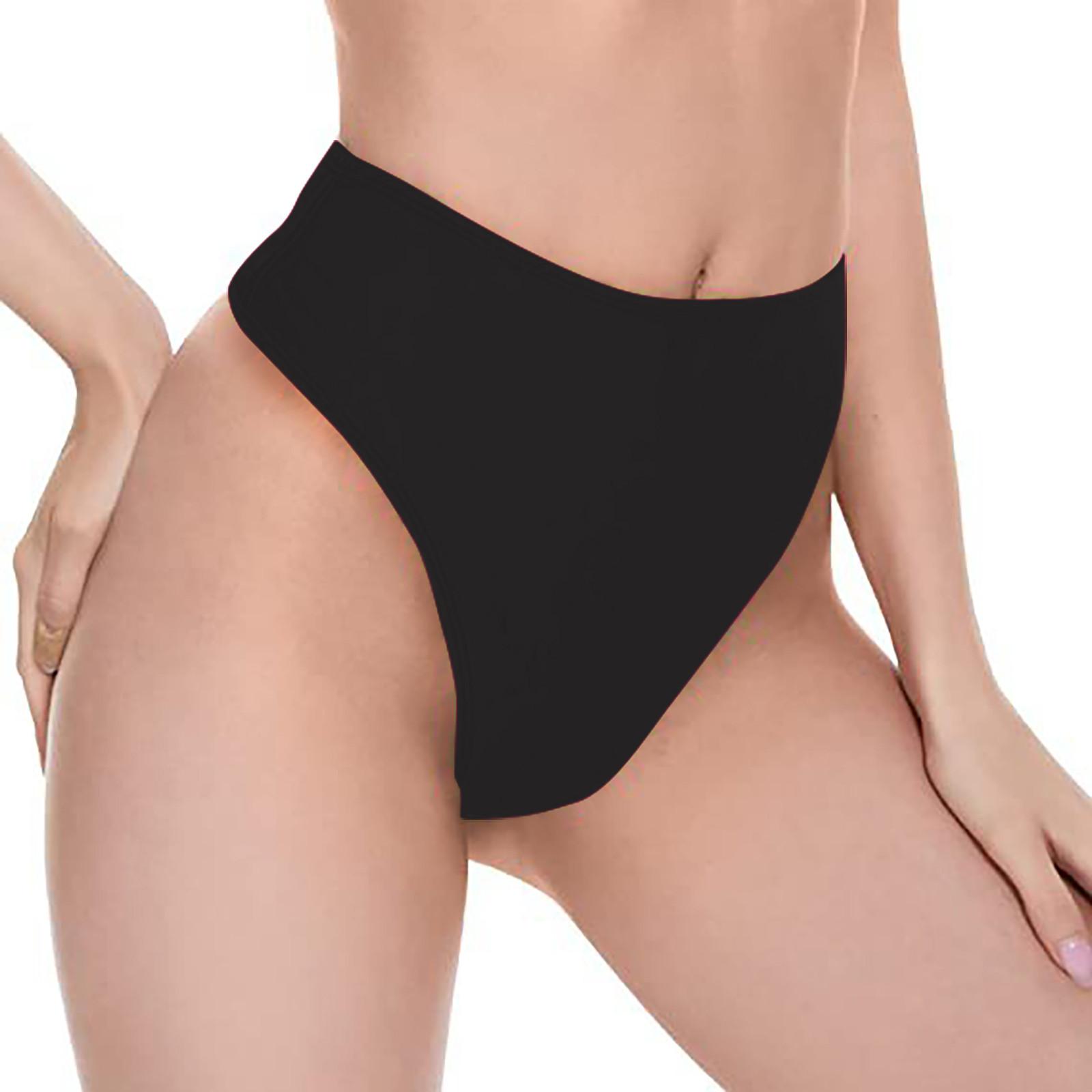 

Женские плавки-бикини, сексуальное однотонное нижнее белье средней длины XXL чёрный