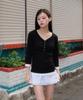 ROSEFRANTZ Shirring Button Layered Long Sleeve [Black]