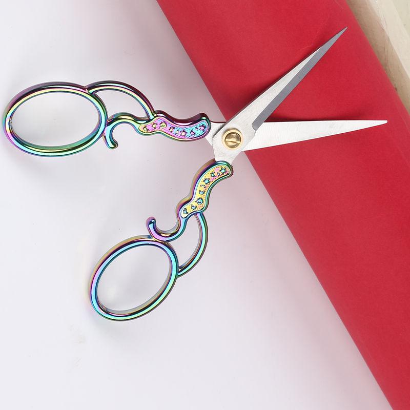 Retro Alloy Embroidery & Craft Scissors for Cross Stitch, Manicure, Paper Cutting, Eyelash Trimming & Thread Ends