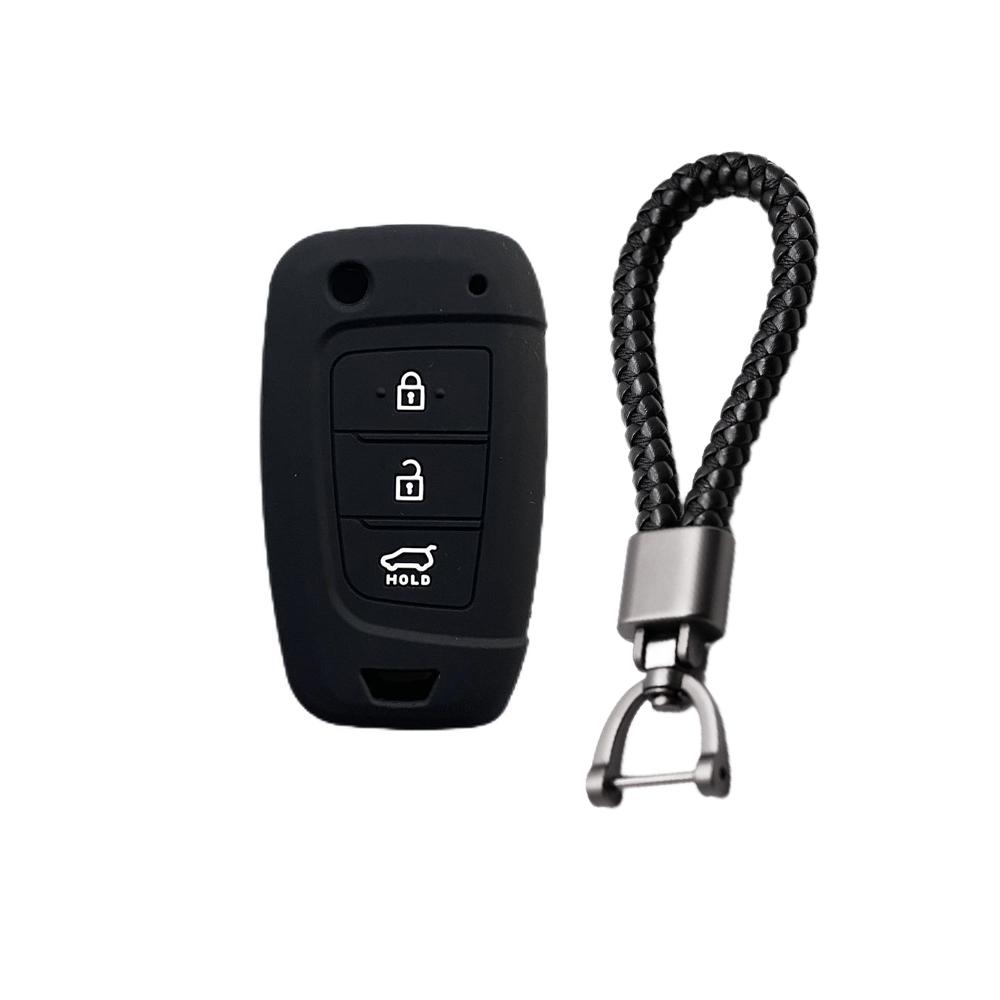 3 Tlačítka Silikonový Obal na Klíč od Auta Pouzdro Chránič pro Pro Hyundai Solaris 2 Elantra I30 I35 I40 Tucson Kona Sklopný Dálkový Klíčenka