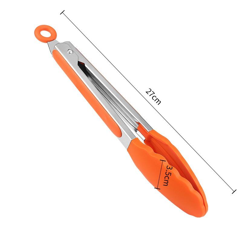 Kitchen Cooking Tongs Silicone BBQ Grilling Tong 9 Inch Salad Food Tongs Heat Resistant BBQ Tong Bread Serving Tong Kitchen Tool оранжевый