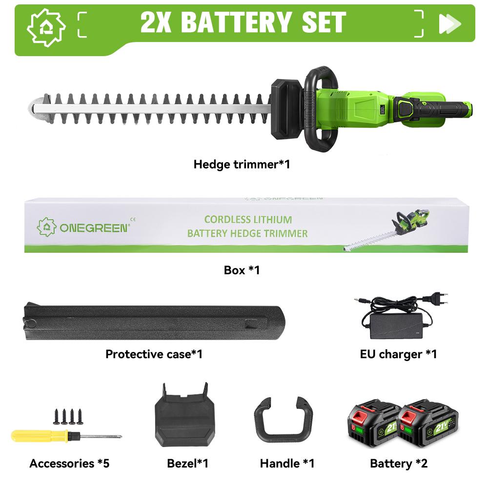 ONEGREEN 2000W Elektrische Heckenschere 180° Drehung Akku Landschaftsbau Heckenschneider Trimmer Gartengerät Für Makita Akku Stift