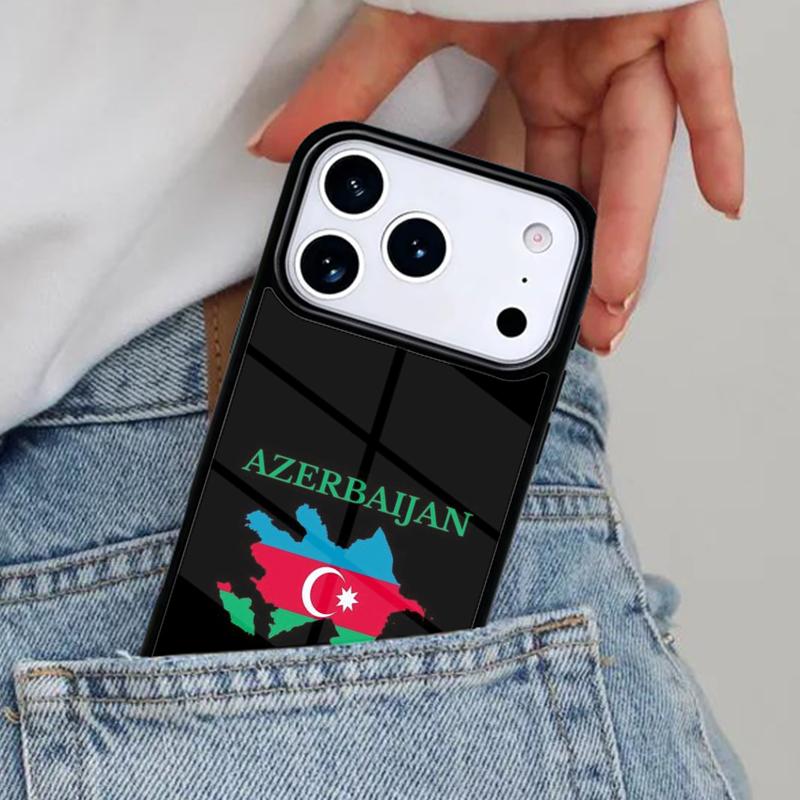 Aserbaidschan Flagge Handyhülle für iPhone 16e 15 14 13 12 17 Pro Max Plus Air 17pro Hülle Coque
