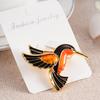 Fashionable Colored Glaze Bird Brooch Cute Alloy Corsage Clothes Ornament Festival Birthday Gift
