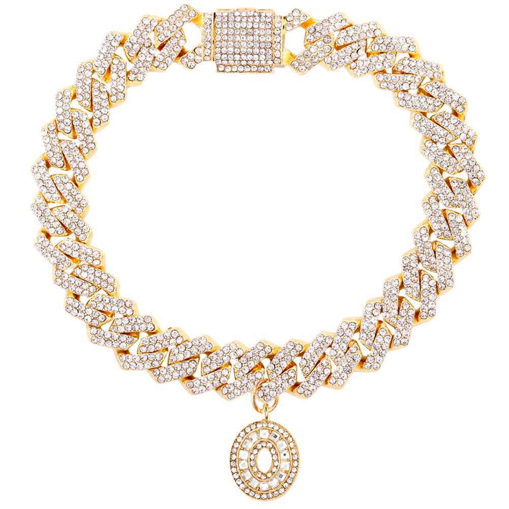 Bling Iced Out A-Z Letter Initial Cuban Link Chain Anklets For Women Hip Hop Chunky Cuban Anklet Bracelet Beach Barefoot Jewelry