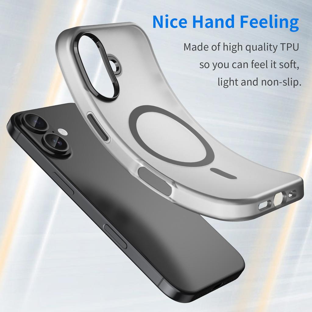 For iPhone 17 Case Compatible with MagSafe TPU+PC Slim Matte Translucent Phone Cover
