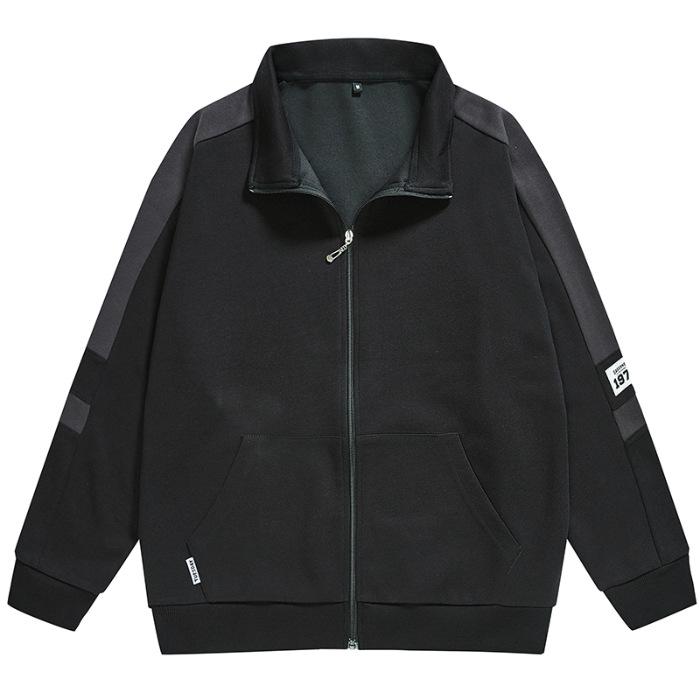 

Осенне-зимняя американская повседневная куртка мужская свободная большого размера с длинным рукавом серый модный тяжелый кардиган свитер модный бренд 4XL чёрный