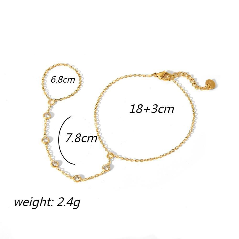 Simple Design Boho Zircon Bracelet Waterproof Metal Finger Bracelet New Finger Bracelet Gifts