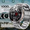 2025 Novos Smartwatches Masculinos com Tela AMOLED Ultragrande de 1,72", Bateria de 1000mAh, Rastreamento GPS, Bússola, À Prova d'água, Pulseiras com Chamada Bluetooth