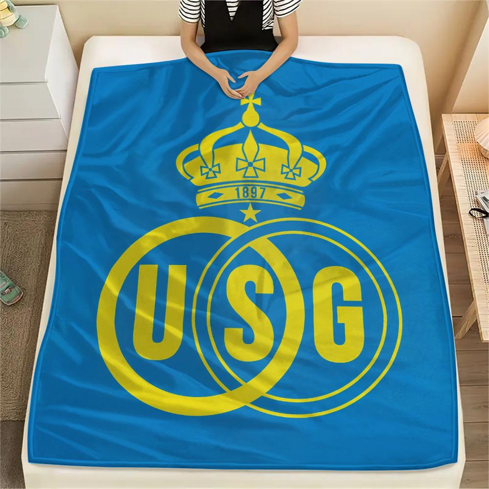 Royal Union Saint-Gilloise Flanelldecke mit Aufdruck, Hohe Qualität, Bequem für alle Jahreszeiten, Heimdekoration, Wärme und Komfort