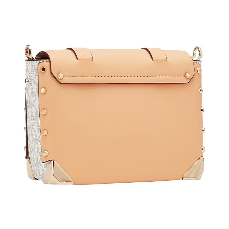 New MICHAEL KORS Artificial Leather Satchel Bag, Shoulder Bag, Crossbody Bag Small Women's Cantaloupe & White 30T9GNCM1B-838