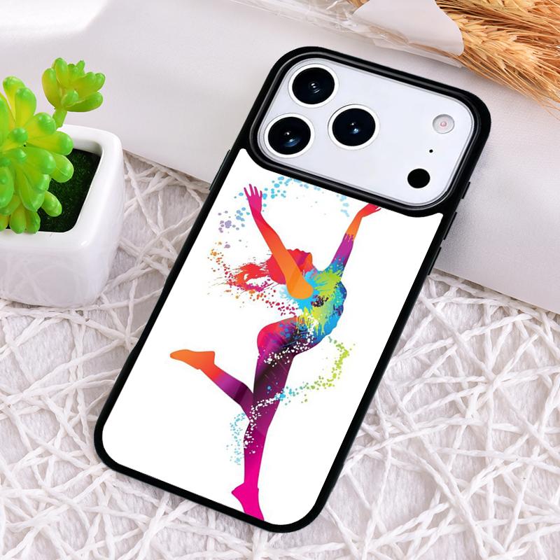 Gymnastics Oil Painting Soft Phone Case for iPhone 17 Air 16 15 11 12 14 13 Pro Max Shockproof Cover