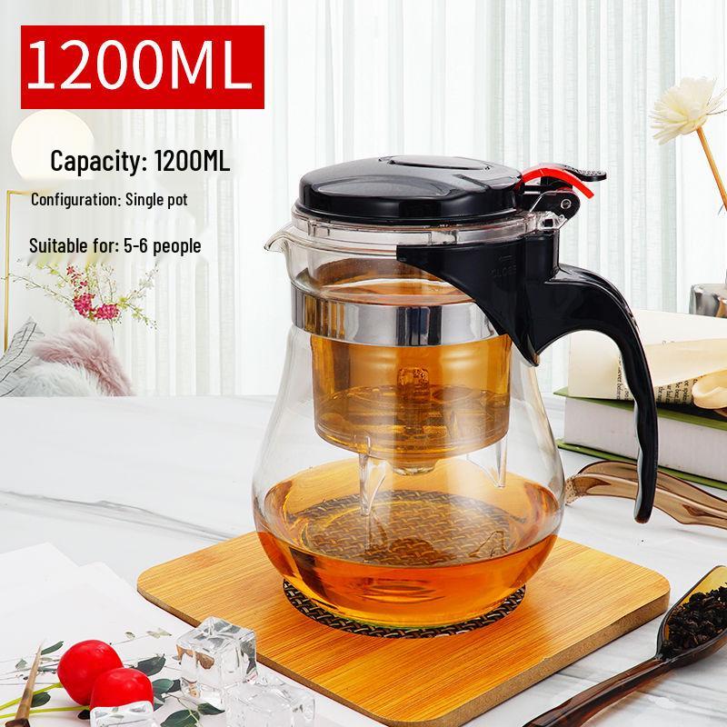 Elegant Multi-purpose Teapot with One-key Filter - Glass Tea Brewing Set & Gift with Custom Logo Print
